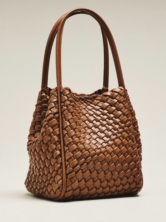 Anthropologie Handbags - Anthropologie Hollace Woven Leather Tote Bag in Brown